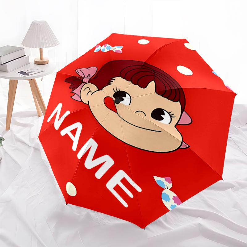 Personalized Name Milky Print Umbrella - Automatic Open/Close, Eight-Rib Durable Frame, Automatic Folding Umbrella
