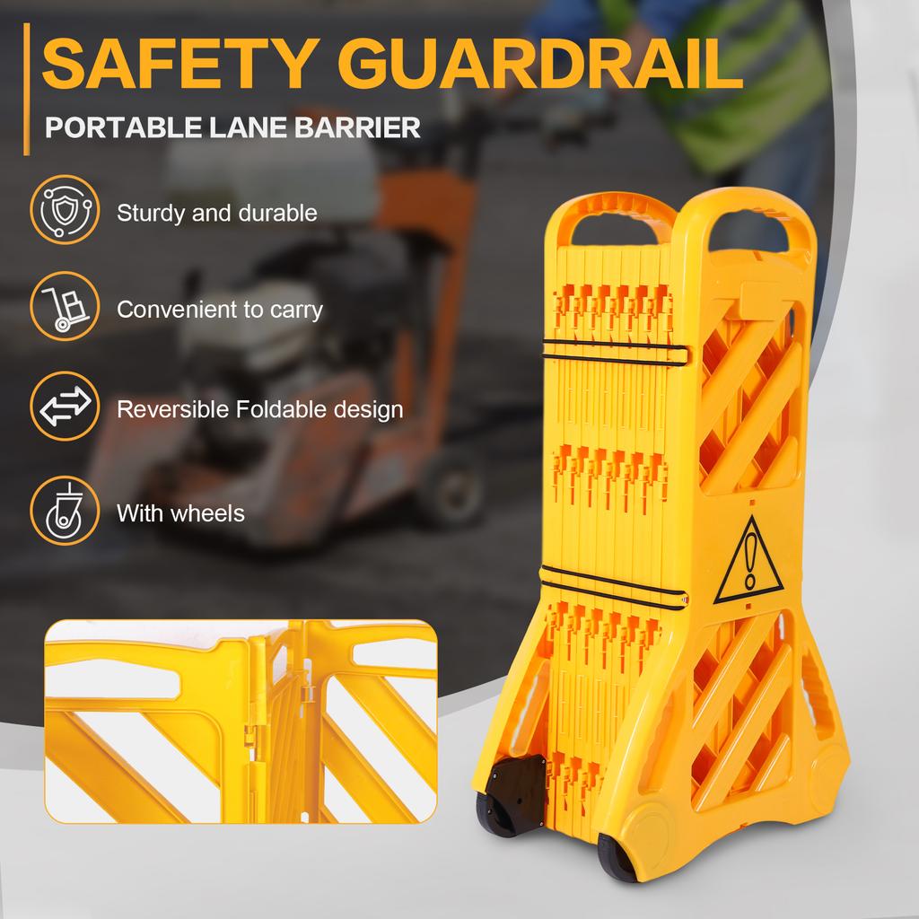 Expandable Barricade Gate with Wheels Commercial Safety Barriers Foldable Traffic Barricade Fence for Industrial Or Residential