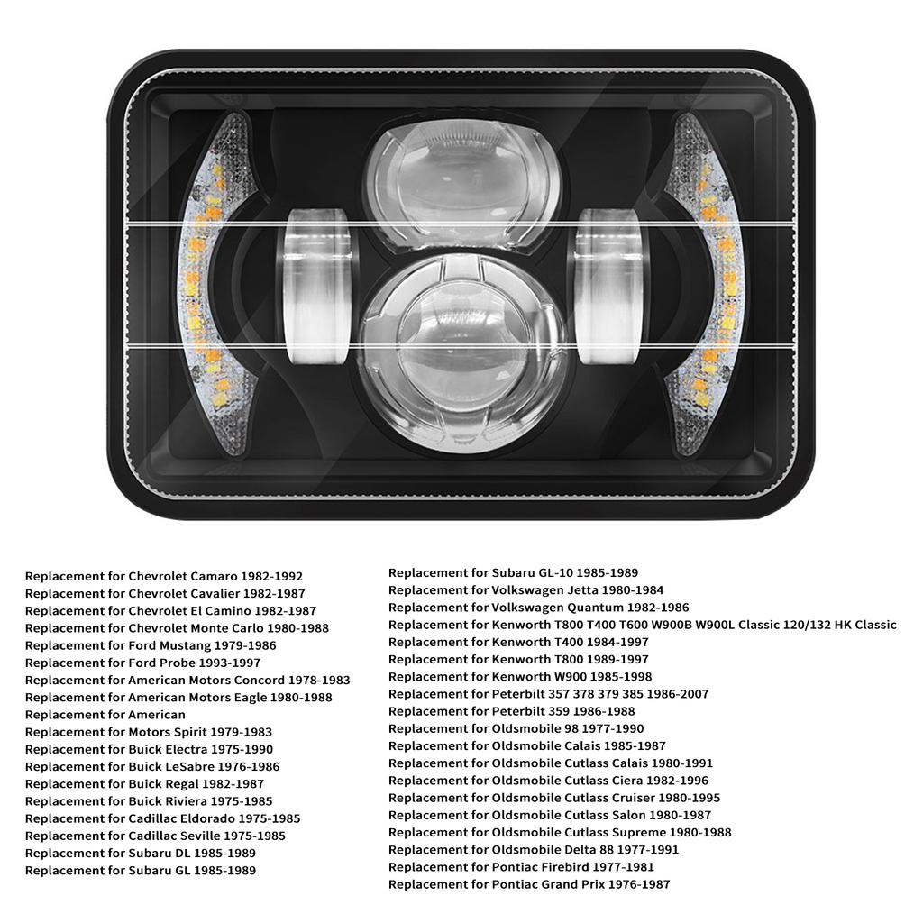 5 Inch LED Headlight 4x6 Inch Car Rectangular Headlight with DRL Turn Signal HighLow Beam