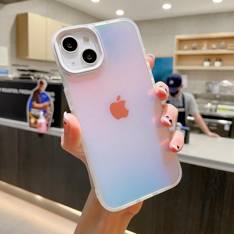 Лазерный матовый Подходит для чехла для мобильного телефона IPhone 15 Apple 13 Градиентный Защита от отпечатков пальцев 14 с Любовью Противоударный защитный чехол
