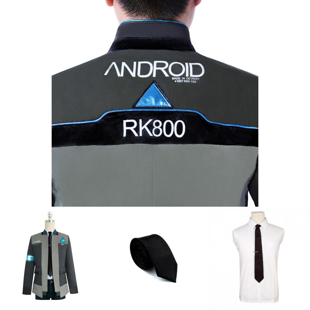 Премиальный костюм для косплея Detroit Become Human Rk800 Коннор Полный комплект Куртка Пальто для максимального опыта ролевой игры