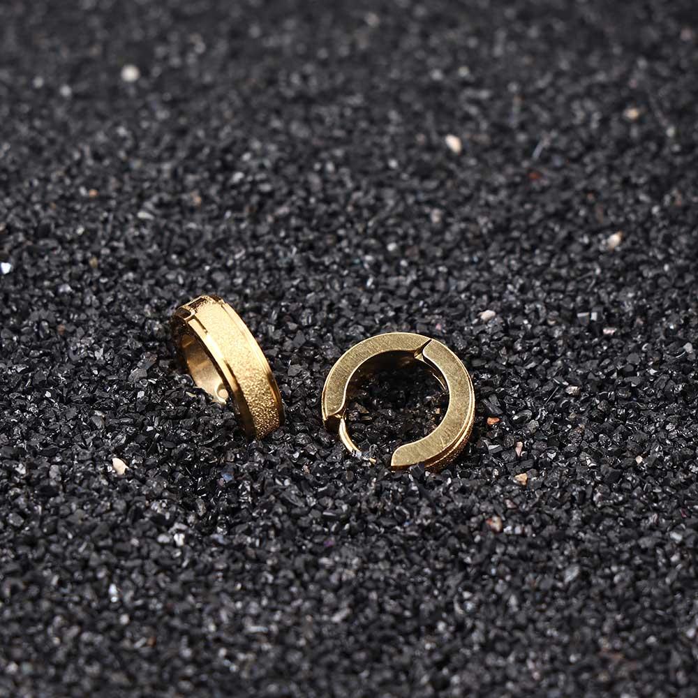Mens Style Jewelry Man Women Fashion Gold Polish Hoop Earrings Simple Circle