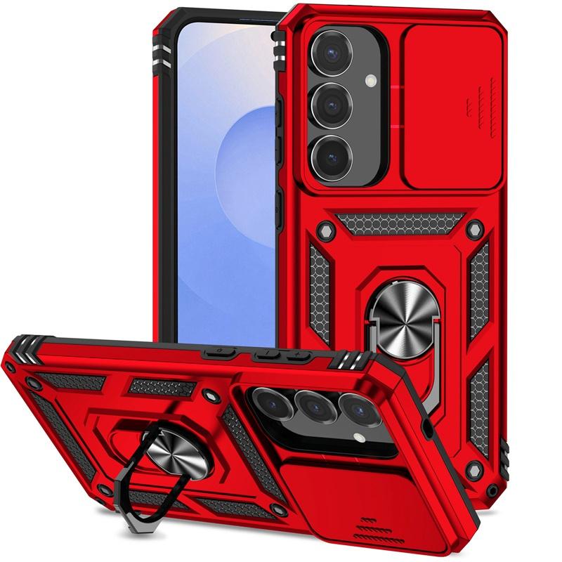 For Samsung Galaxy S25 FE 5G Case Slide Camera Lens Protect Armor Phone Case For Galaxy S 25 FE S25FE Magnetic Holder Ring Cover