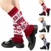 1 Pair Winter Calf Covers Knitted Anti-slip Christmas Style High Elasticity Elk Snowflake Jacquard Piled Socks Thickened Daily Wear Sports Leg Warmers