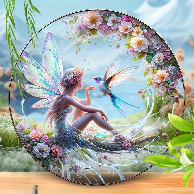 2D плоская акриловая колибри и фея, не требует батареек/электричества, уникальное украшение для помещений/улицы, многоцелевое Традици