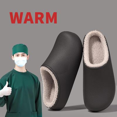 Мужская теплая зимняя хлопковая обувь, женские теплые домашние тапочки на меху, нескользящие плюшевые тапочки из ЭВА, домашняя обувь для пар на толстой подошве, шлепанцы