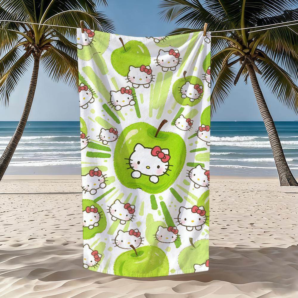 Towel Apple Green K-KittyS-ES Textile H-HelloS-ES Bathrobe Beach Quick-Drying Lightweight Portable Camping Swim SRO Pool Travel