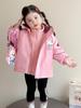Комплект ветрозащитной куртки на флисовой подкладке для девочек с сумкой для малышей/маленьких детей, толстое осенне-зимнее пальто с хлопковой подкладкой