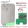 Jingyuqin 2 Buttons Remote Key Card ID46 PCF7947 Chip 433Mhz for Renault Laguna Espace 2001-2008 Vel-Satis Auto Keyless Remote Fob Car Styling