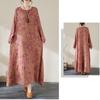 Длинный рукав Плюс размер тонкий хлопок винтажный цветочный новый в платьях для женщин повседневный свободный длинный весна лето осень платье