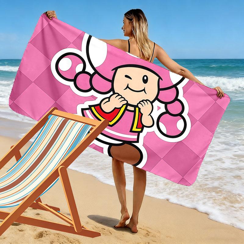 Toadette Print Beach Towel, Large Soft Quick Dry Towel for Beach Camping Swimming