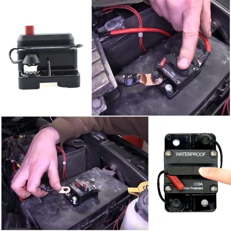 30A-300A Car Waterproof Circuit Breaker Auto Overload Protection Self-recovery Fuse Manual Recovery Audio Power Circuit Breaker
