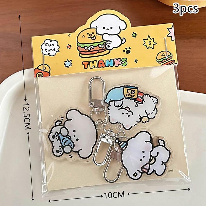 3 шт. Милая простая универсальная акриловая брошь, высококачественная брошь в виде щенка, мультяшный брелок для сумки, украшения, одежда, аксессуары, подарки