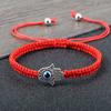 Fatima Prayer Hand Bracelet - Evil Eye Protection Couple Bracelets, Red Black Nylon Braided Lucky Jewelry for Men & Women