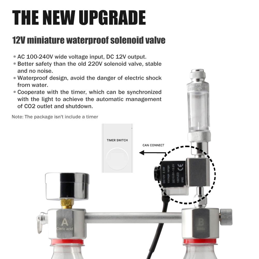 Aquarium DIY CO2 Generator System Kit CO2 Generator System with Solenoid Valve Bubble Diffuser