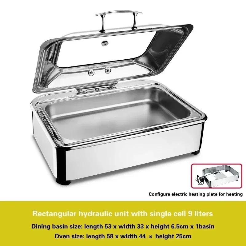 Электрическая изоляционная печь для гостиничного завтрака Плита для шведского стола с квадратной столешницей Гидравлическая плита для шведского стола из нержавеющей стали