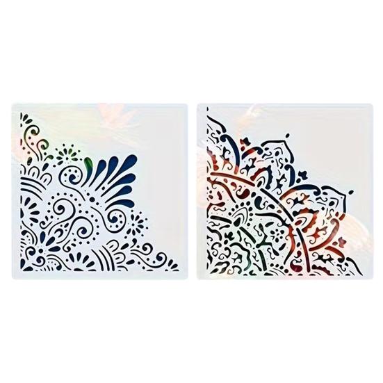 Набор трафаретов для рисования 11,8 дюйма Большие многоразовые ПВХ шаблоны с геометрическими и цветочными узорами Декоративный настенный трафарет для DIY искусства и домашнего декора