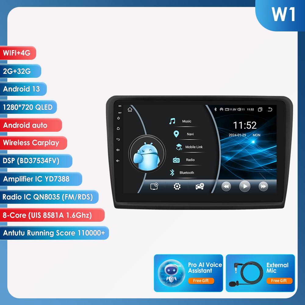 Hizpo Pro AI Android 13 Car Radio for Skoda Superb 2 2008 - 2015 Wireless CarPlay Android Auto Car Intelligent Systems Navigation GPS  Autoradio  DVR