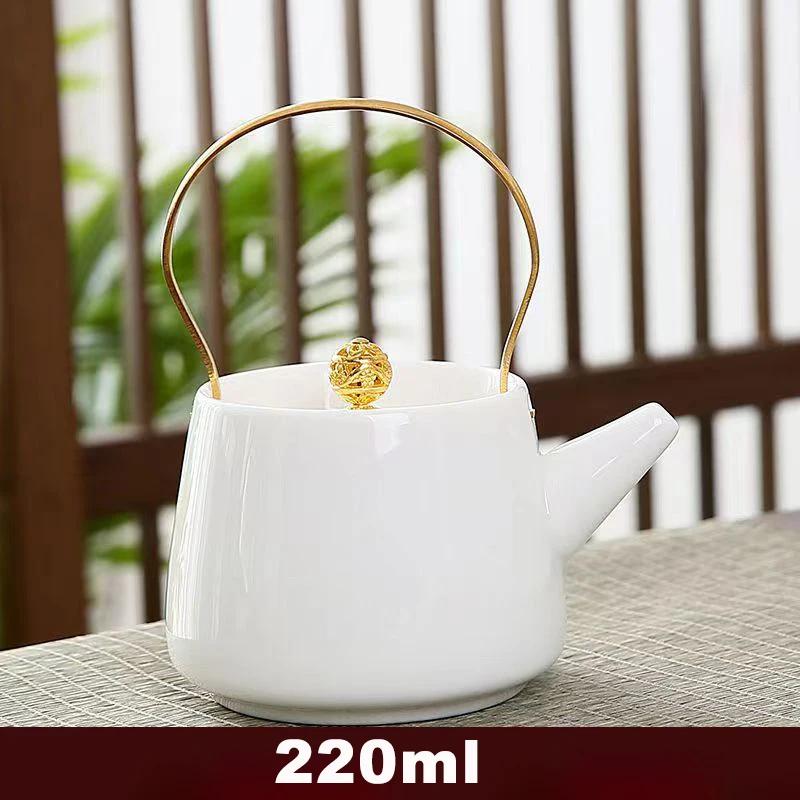 High Quality Suede Jade White Porcelain Teapot Puer Tea Pot and Cup Set Heated Kettle Teaware Teapots Chinese Mug Service Clay