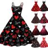 Women's Fashion Printed Sexy Strapless Gothic Cocktail Dress Punk, Vintage Dress.