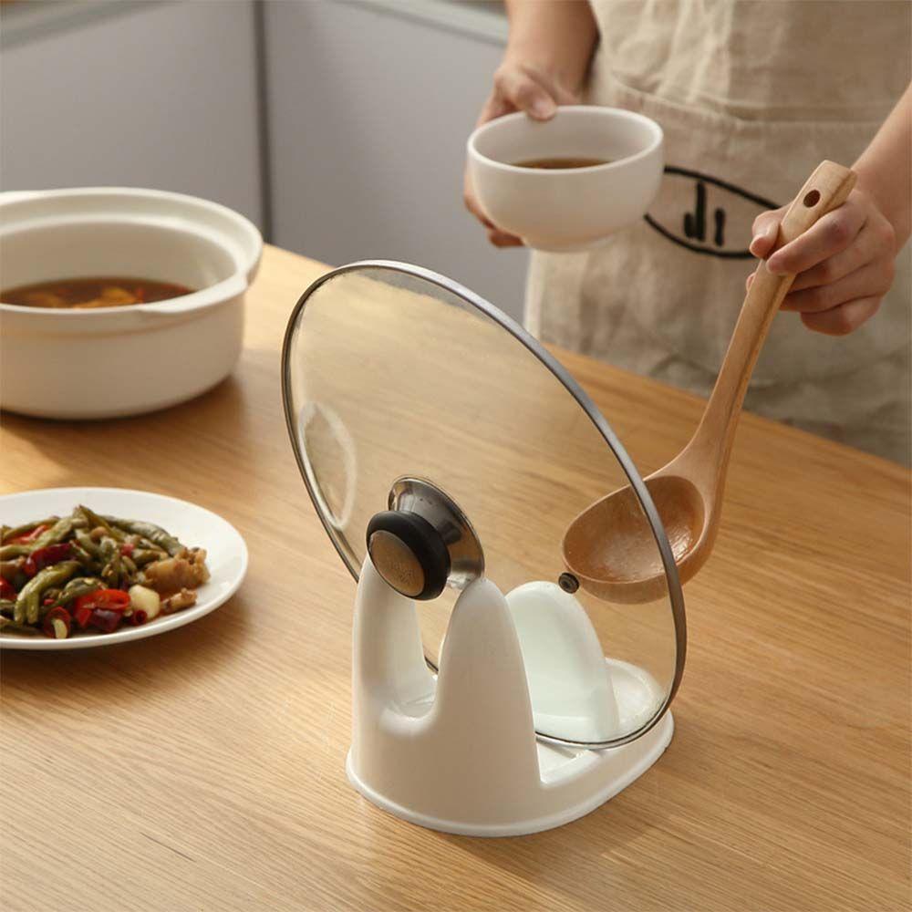 Spatula Shelf Pot Cover Rack Kitchen Accessories Pot Lid Holder Pot Storage Shelf Pan Cover Stand