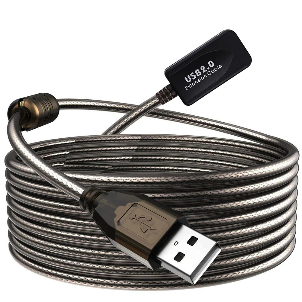 Активный USB 2.0 удлинитель 5M/10M/15M/20M USB 2.0 удлинитель USB репитер удлинительный шнур с усилителем USB папа на маму
