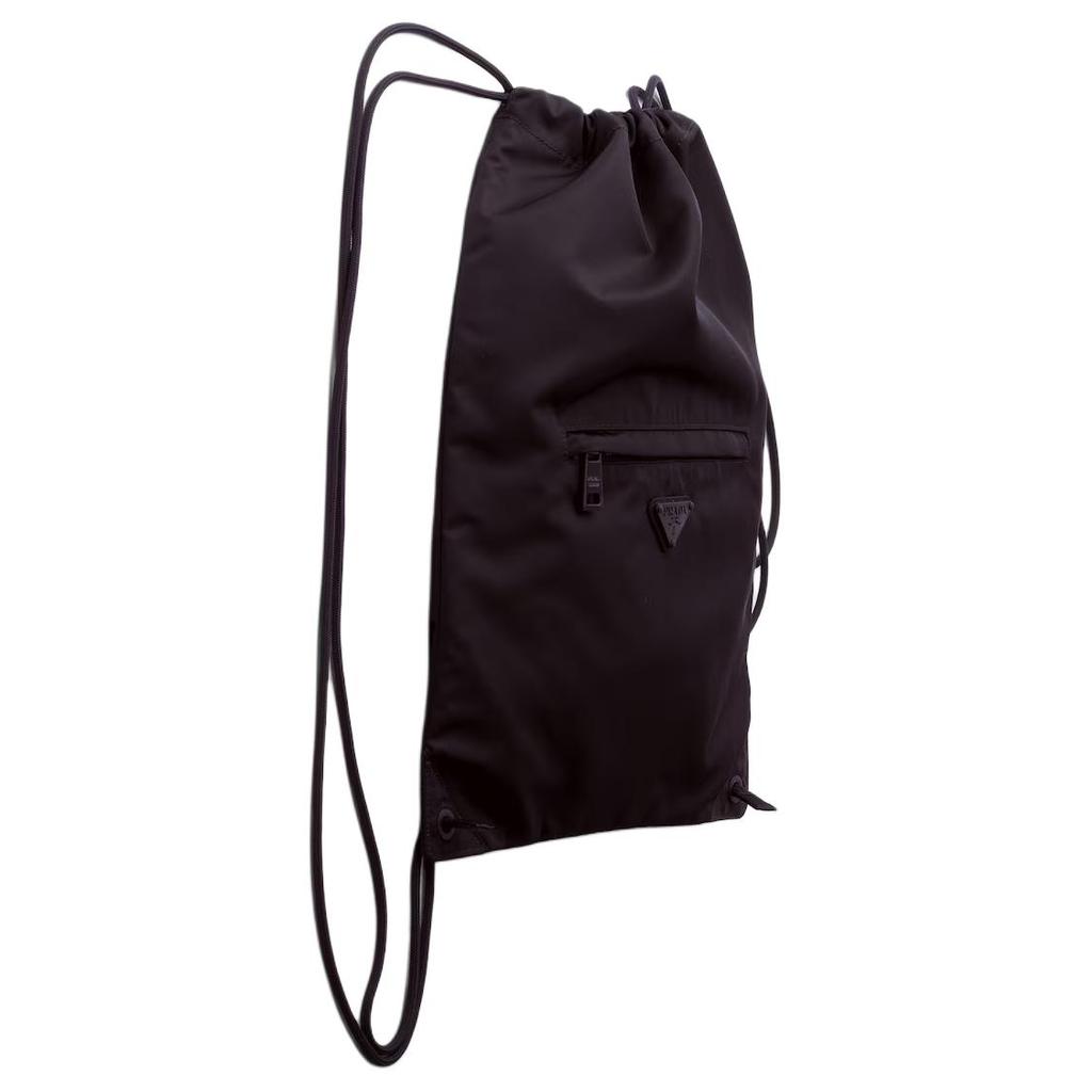 Prada Re-Nylon Drawstring Closure Recycled Polyamide Backpack Unisex Backpack Black 2VZ126_4ECO_F0002_V_OOO