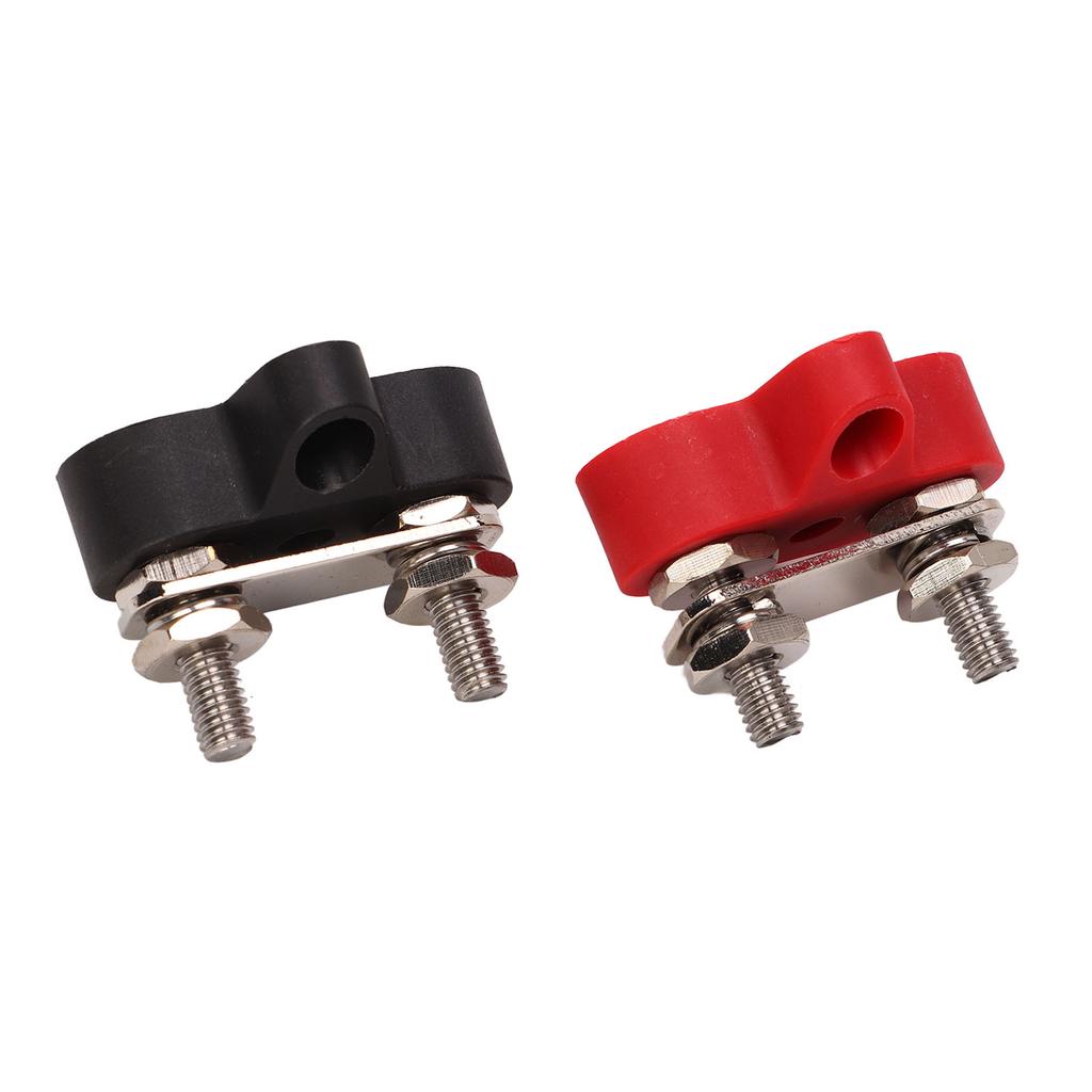 1 Pair 48V Battery Power Stud Stainless Steel Post Bus Bar Terminal Block for Truck RV Boat 1 4in