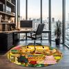 JoNaLu Printed Round Rug Carpet Chair Rug Area Rug Entryway Doormats,for Office Chair Living Room Bedroom Kitchen Room.