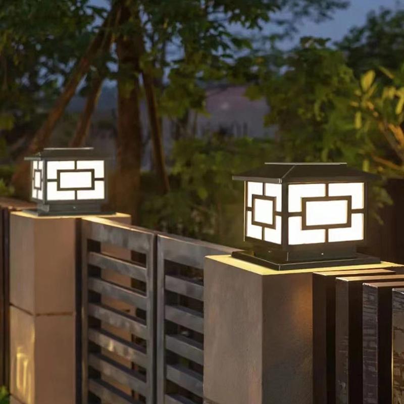 Солнечный светильник-колонна, уличный светильник для сада, настенный светильник для сада на вилле, водонепроницаемый светильник-колонна для ворот