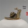 Pure Copper Snail Ornament: Creative Tea Pet & Pen Holder Handicraft