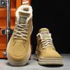 Мужские зимние ботинки с мягкой толстой подошвой, модные и теплые походные ботинки с плоской подошвой, новые 2024, повседневные черные джинсовые туфли