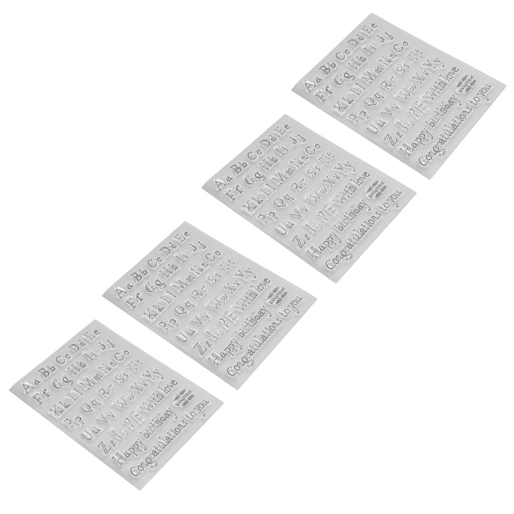 4 шт. прозрачные штампы прозрачные отпечатки паста многократно буквы декоративные штампы для изготовления открыток DI