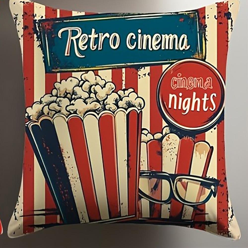Наволочки в винтажном стиле: Кофе, Пицца, Ретро Кино и Кафе-тематика для уникального домашнего декора Наволочка для диванной подушки
