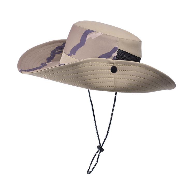 9243 new summer camouflage sunscreen hat outdoor mountaineering fishing sun hat men's big-brimmed bucket hat