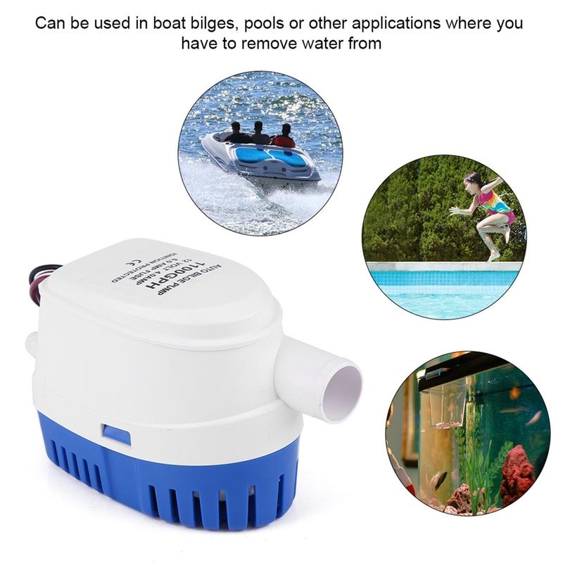 1100GPH Boat 12V Marine Automatic Submersible Bilge Fully Auto Internal Bilge Pump Boat Bilge
