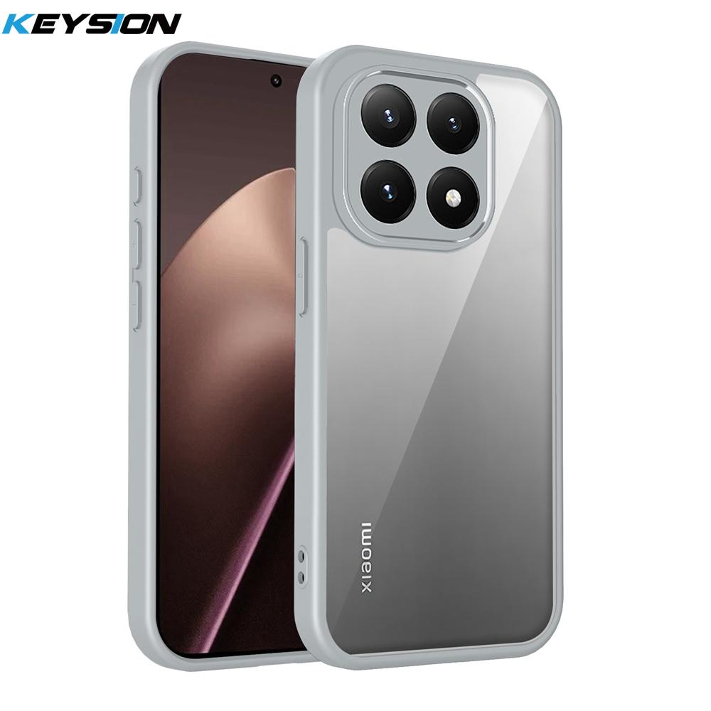 KEYSION Прозрачный чехол для телефона для Xiaomi 15T 15T Pro 5G Мягкий силикон+ПК Прозрачная противоударная задняя крышка для телефона для Xiaomi 15T Pro