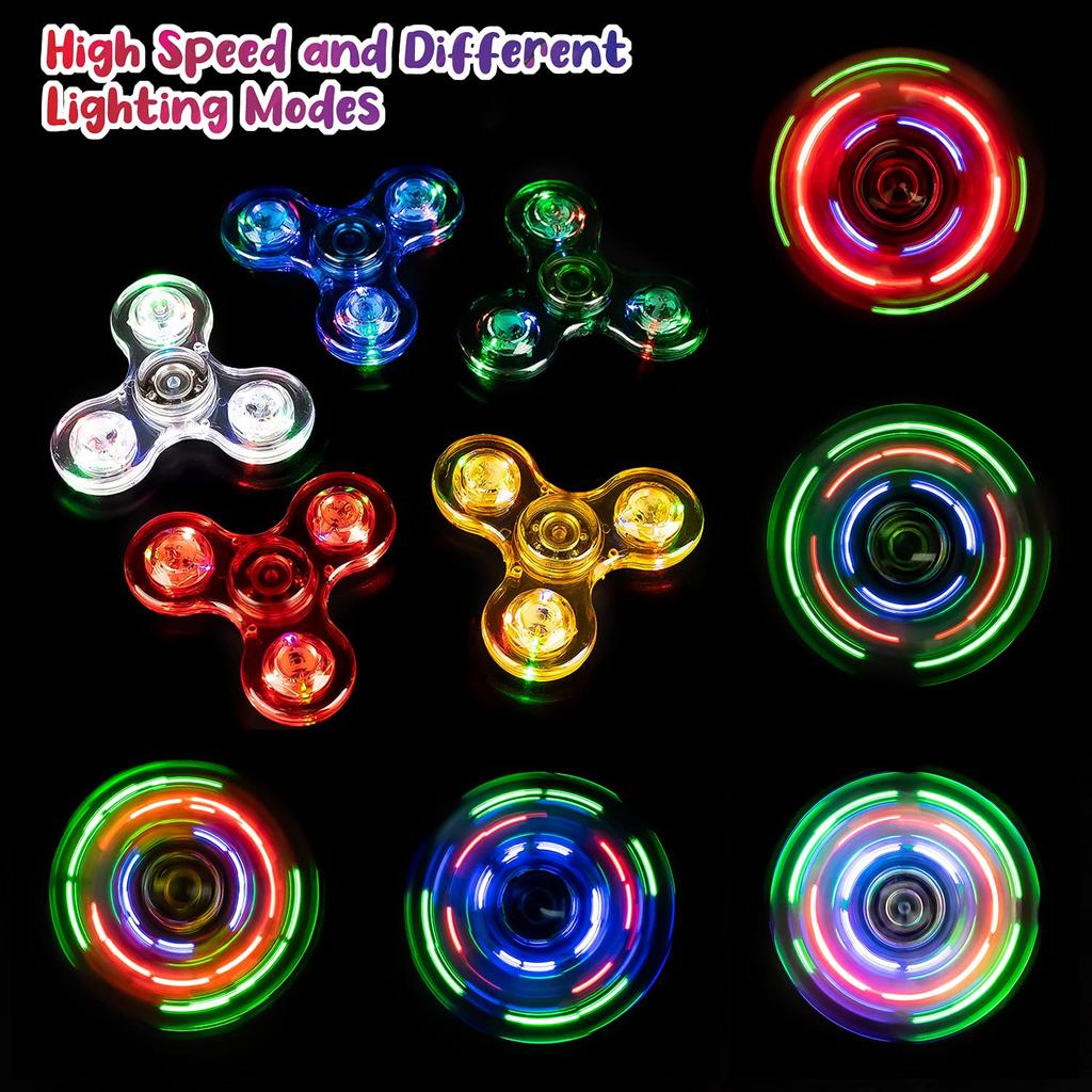 FIGROL LED Finger Spin Widget Focus Toy LED Hand Spinner Stress Relief Kill Time Brain Tray Ball Beard Green Spinner,