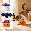 Plush Cat Toy Halloween Theme Toy Soft Ghost Bat Pumpkin Cute Stuffed Chew for Indoor Cats Boredom Relief Holiday Pet Photography Props