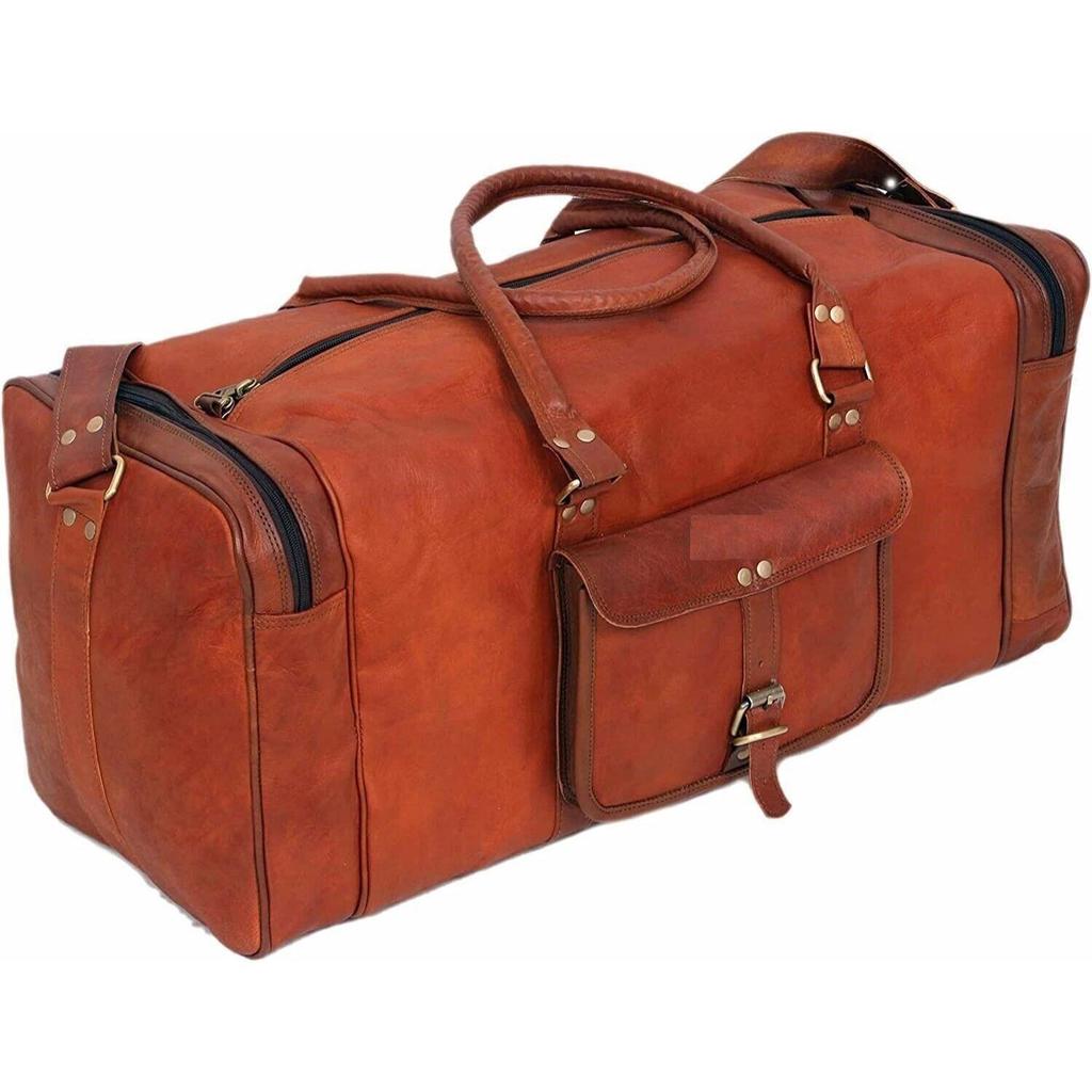 Мужская сумка Tote из козьей кожи, винтажная спортивная сумка для путешествий, идеально изготовленная