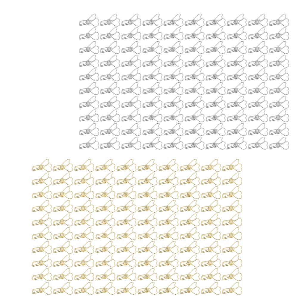 100 шт. клипсы в форме сердца с длинным хвостом металлические железные полые мини-зажимы для D