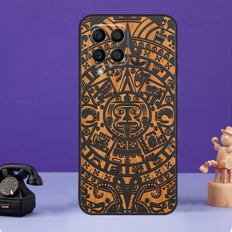Чехол с рисунком из дерева и календарем майя для Samsung Galaxy M12 M32 M52 M55 M13 M33 M53 M14 M34 M54 M20 M30s M31s M51 M31 M21
