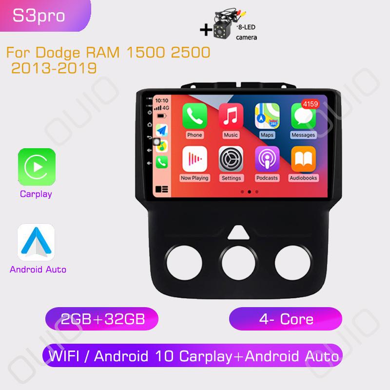 2din 8G+128G Android 10 Автомагнитола Мультимедийный плеер Carplay Auto GPS Нави DSP Для Dodge RAM 1500 2500 2013 2014 2015 2016-2019