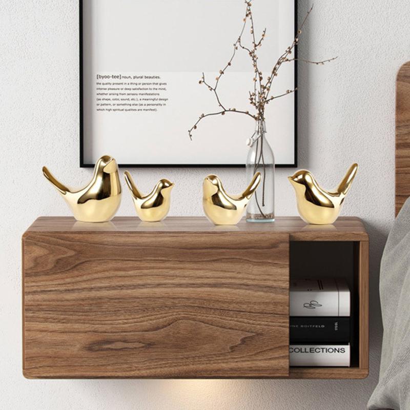 Серебряные керамические украшения в виде птиц. Роскошные простые керамические фигурки птиц. Золотые керамические фигурки птиц.