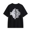 Li Ning X Cyril Artist Collaboration American Retro Back Graphic Print Crew Neck Short Sleeve T-Shirt Unisex T-Shirt Black AHST847-1