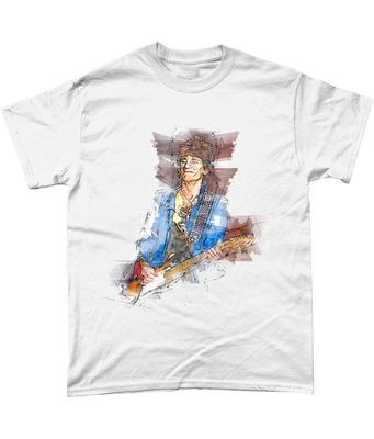 Футболка с цветным эскизом Ронни Вуда The Rolling Stones Мик Джаггер Кит Ричардс