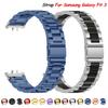 Ремешок из нержавеющей стали для Samsung Galaxy Fit 3, металлический браслет, роскошный деловой ремешок для Samsung Galaxy Fit3 SM-R390, аксессуары