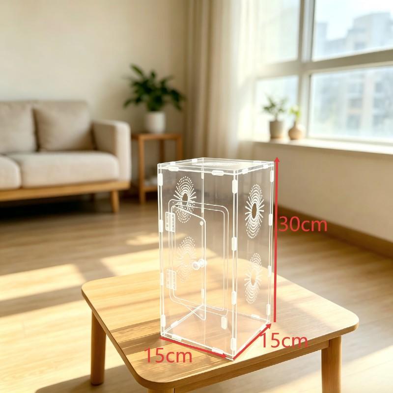 Acrylic Reptile Terrarium Geckos Lizards Spiders Horned Frogs Mantises Multi-Size Enclosure With Ventilation