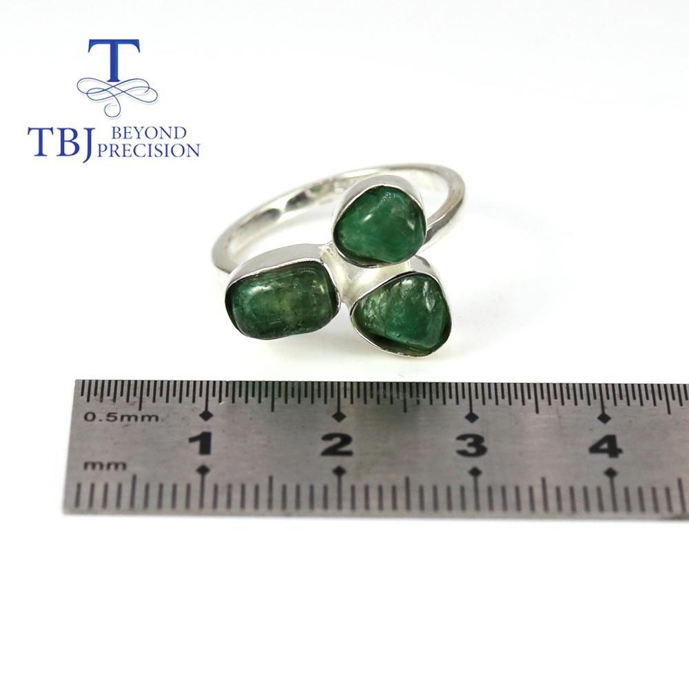 Уникальное кольцо ручной работы с натуральным изумрудом, простой дизайн, грубый драгоценный камень, женское ювелирное изделие из чистого серебра 925 пробы