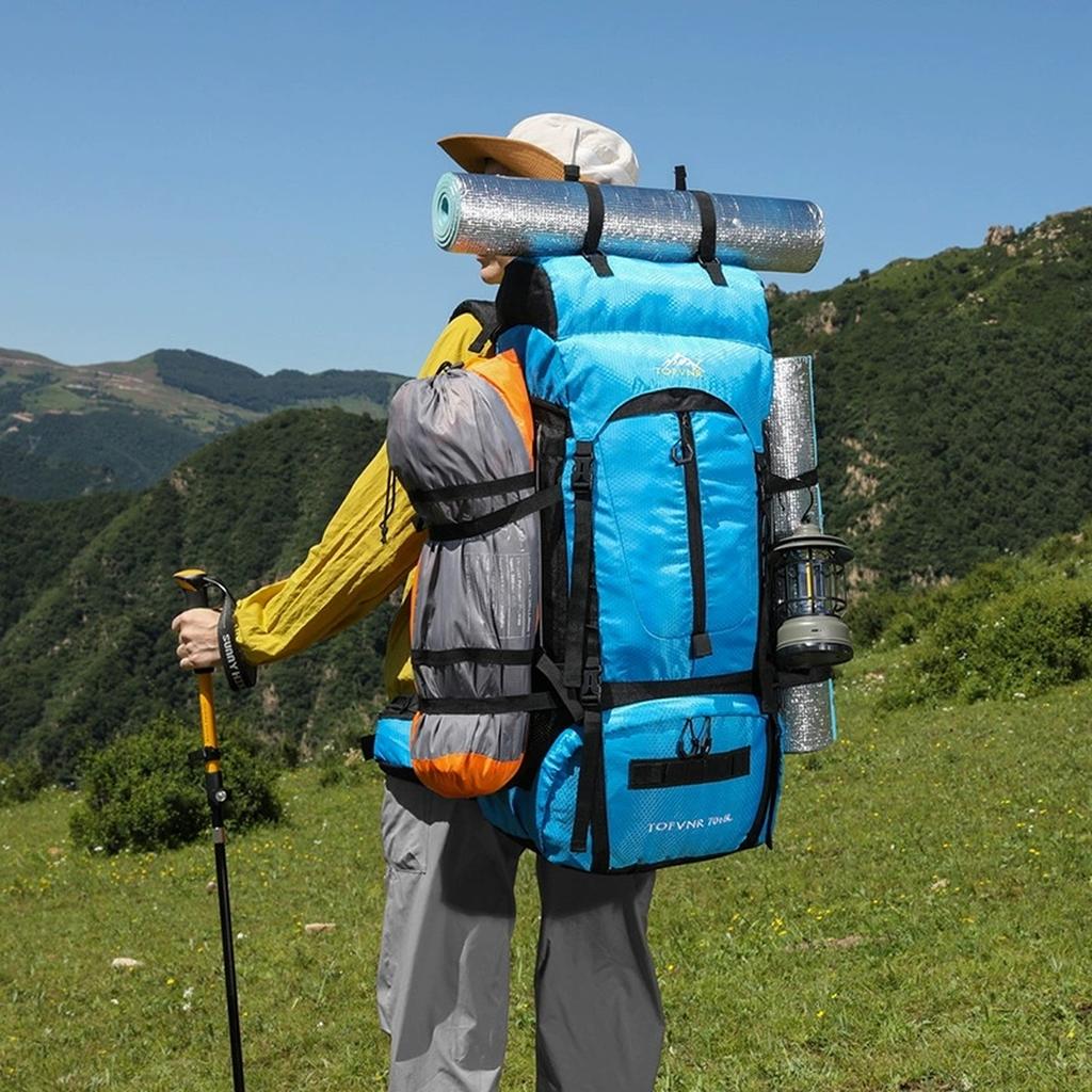 Outdoor Camping Backpack Multifunctional Large Capacity Waterproof Backpack Mountaineering Folding Hiking Portable Lightweight